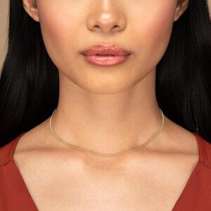 Mejuri 14k Yellow Gold Triple Beaded Chain Necklace with 14K Gold Chain Extender